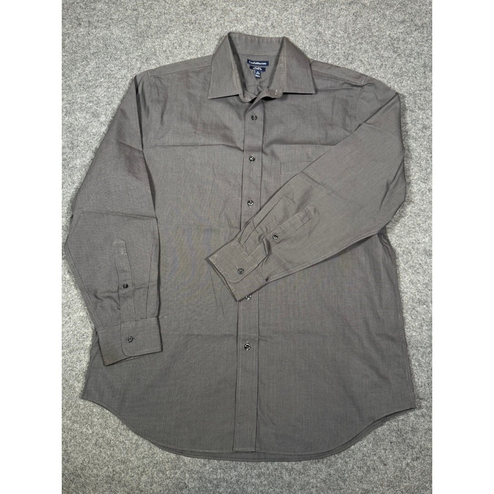 Croft & Barrow‎ Mens No Iron Classic Fit Dress Shirt Charcoal Grey 16 32/33